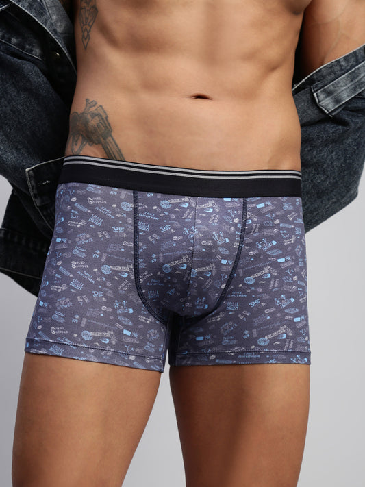 GRAPHIC NAVY MEN MODAL PRINTED TRUNKS