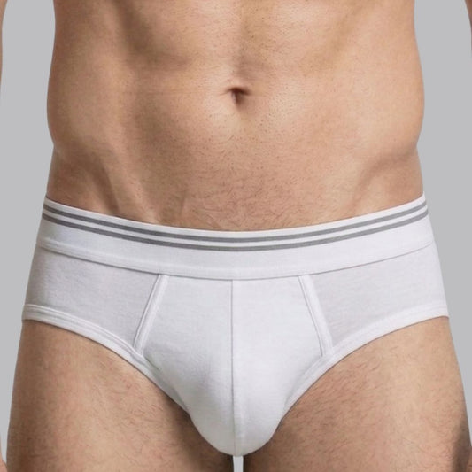 2PC PACK OF WHITE COTTON STRETCH BRIEFS