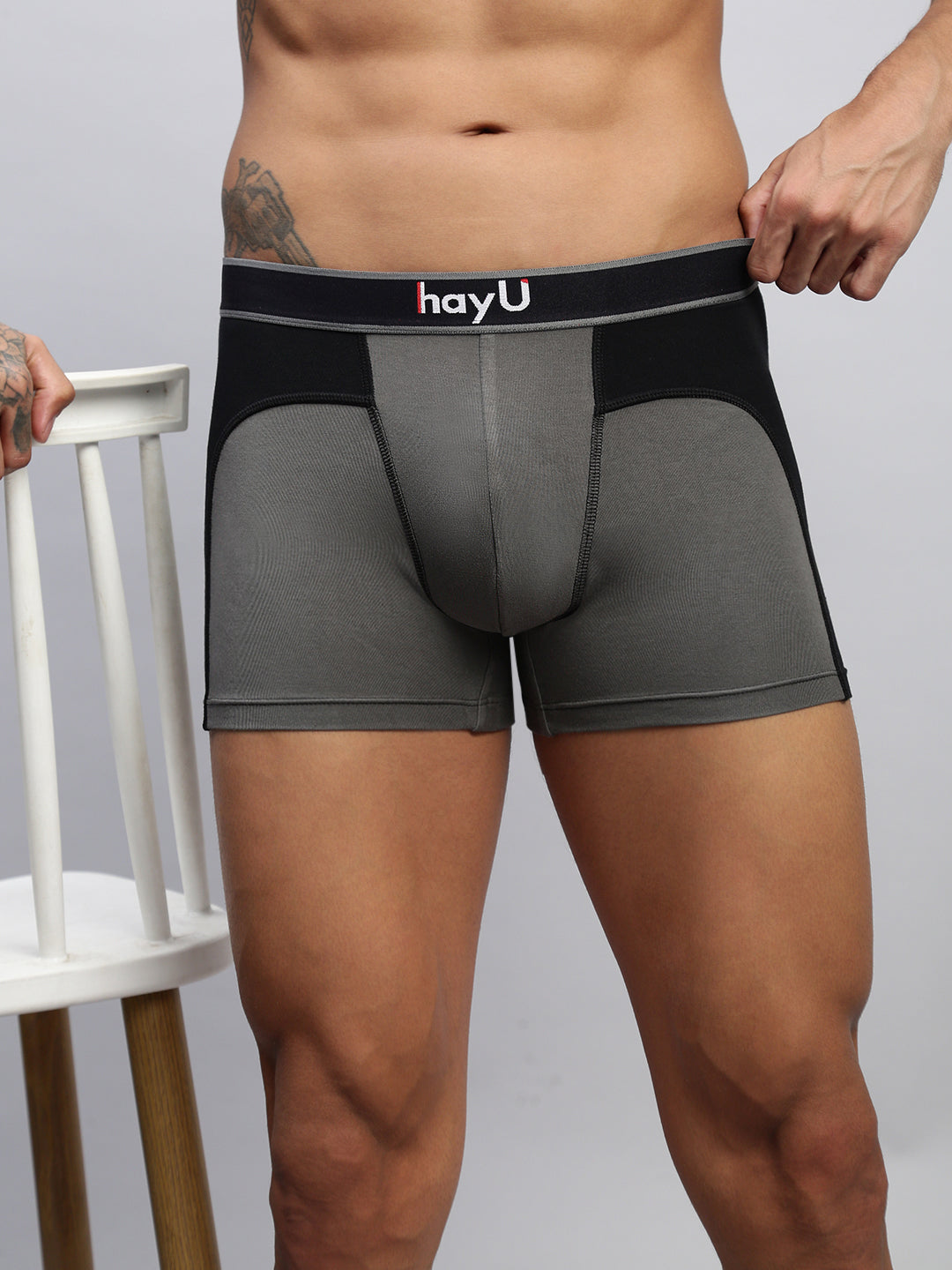 2PC PACK OF SUNBUD & GRAPHITE GREY MEN MODAL DUAL COLOUR TRUNKS