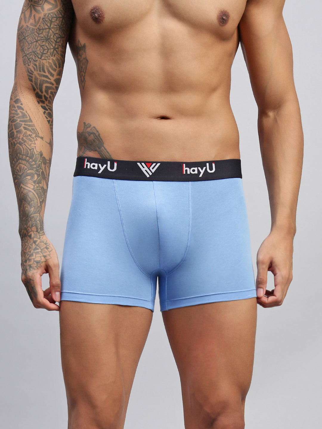 2PC PACK OF MIDNIGHT IRIS & SKY BLUE MEN COTTON STRETCH TRUNKS