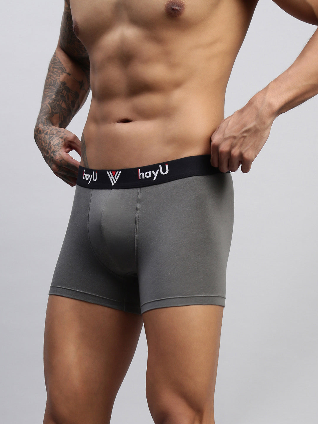 GRAPHITE GREY MEN COTTON STRETCH TRUNKS