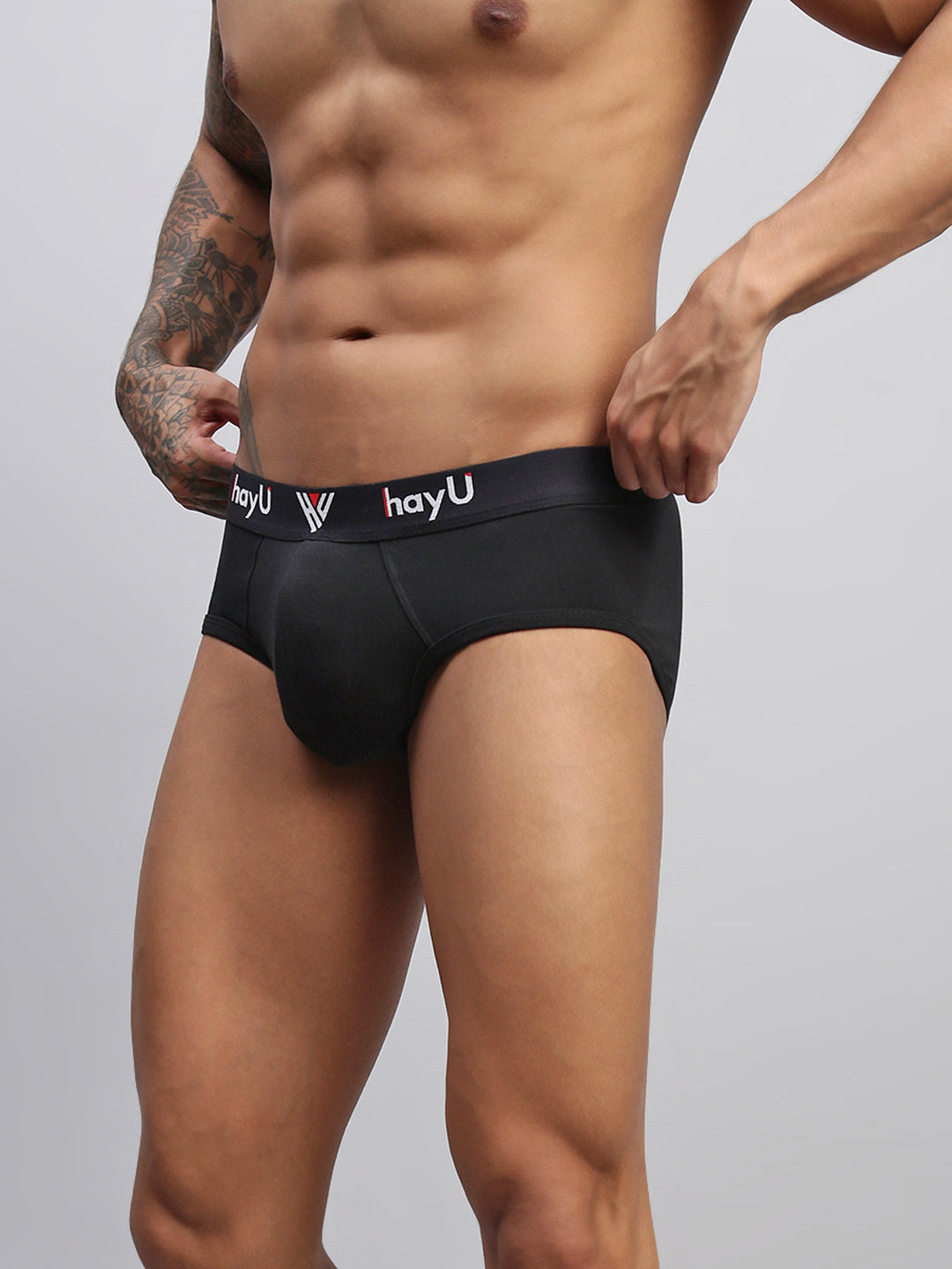 PHANTOM BLACK MEN COTTON BLEND BRIEFS
