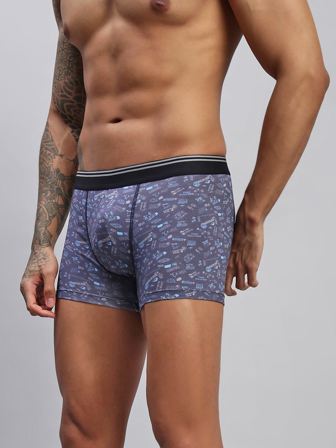 GRAPHIC NAVY MEN MODAL PRINTED TRUNKS