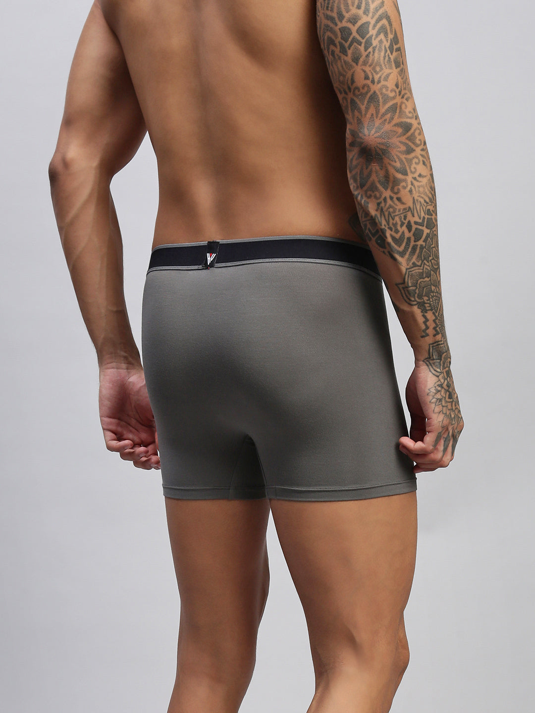 2PC PACK OF SUNSET BLAZE & GRAPHITE GREY MEN MODAL SOLID TRUNKS