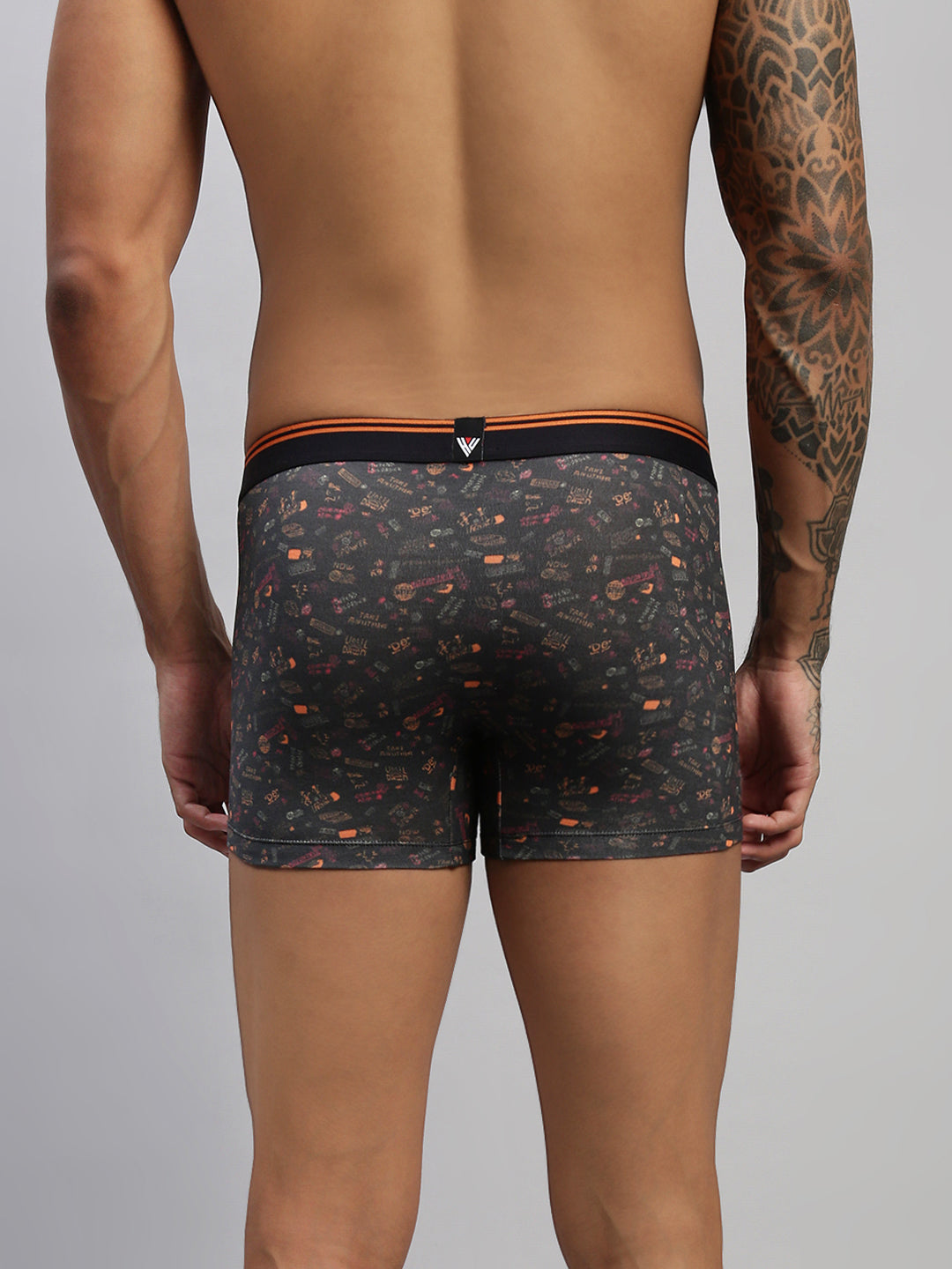 GRAPHIC BLACK MEN MODAL PRINTED TRUNKS