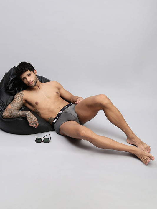 2PC PACK OF GRAPHITE GREY & VIVID INDIGO MEN COTTON STRETCH BRIEF