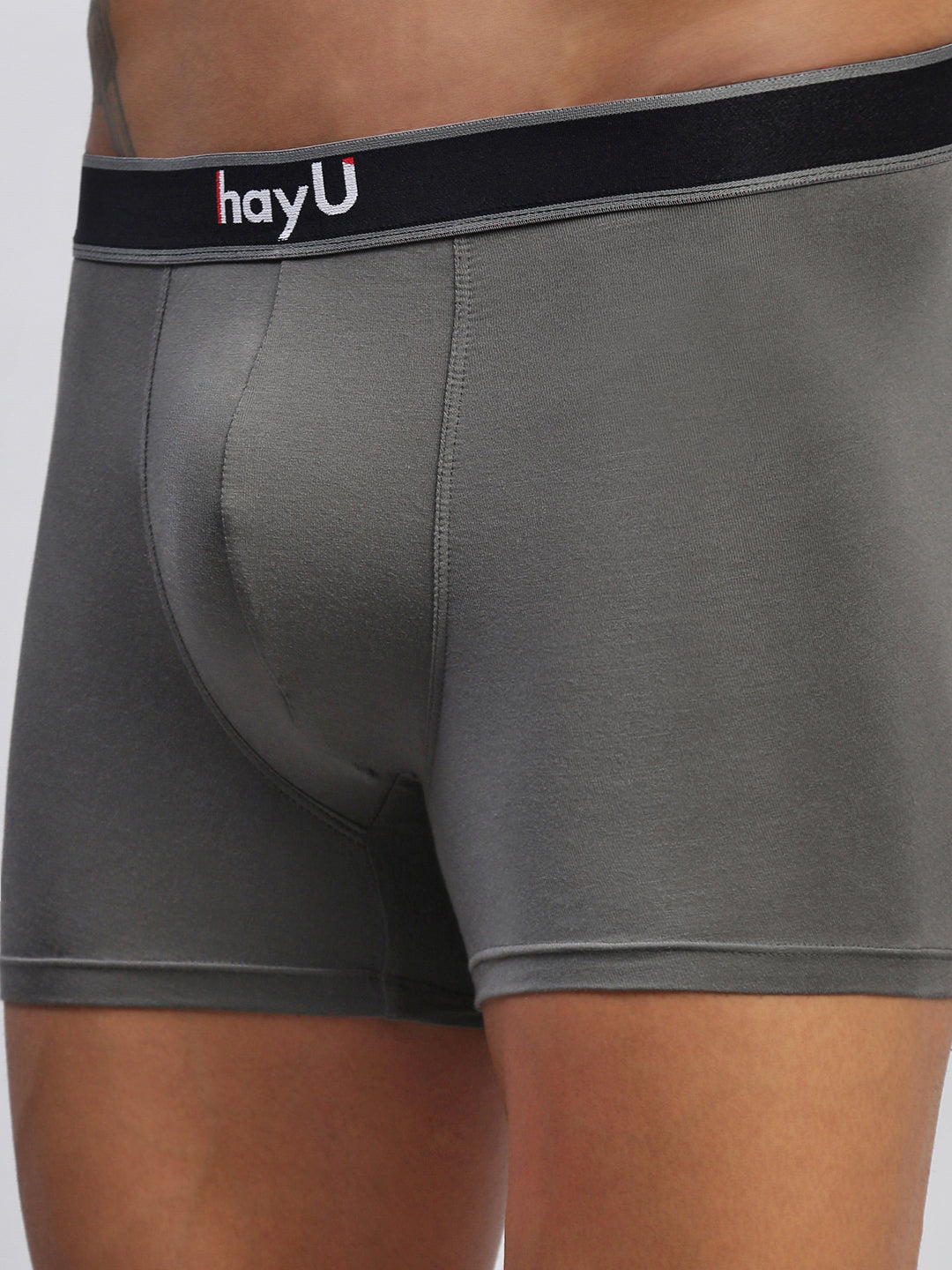 2PC PACK OF SUNSET BLAZE & GRAPHITE GREY MEN MODAL SOLID TRUNKS