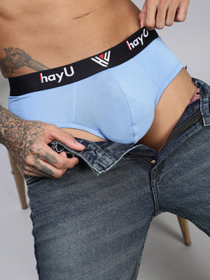 2PC PACK OF EARTHY RED & SKYBLUE MEN COTTON STRETCH BRIEF