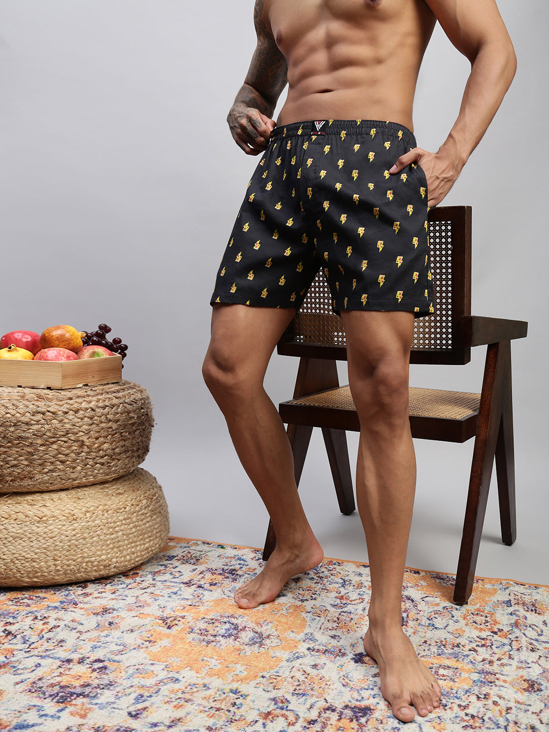 LIGHTNING PIZZA MEN COTTON PRINTED BOXER SHORTS