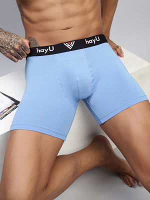 SKY BLUE MEN COTTON STRETCH BOXER BRIEFS