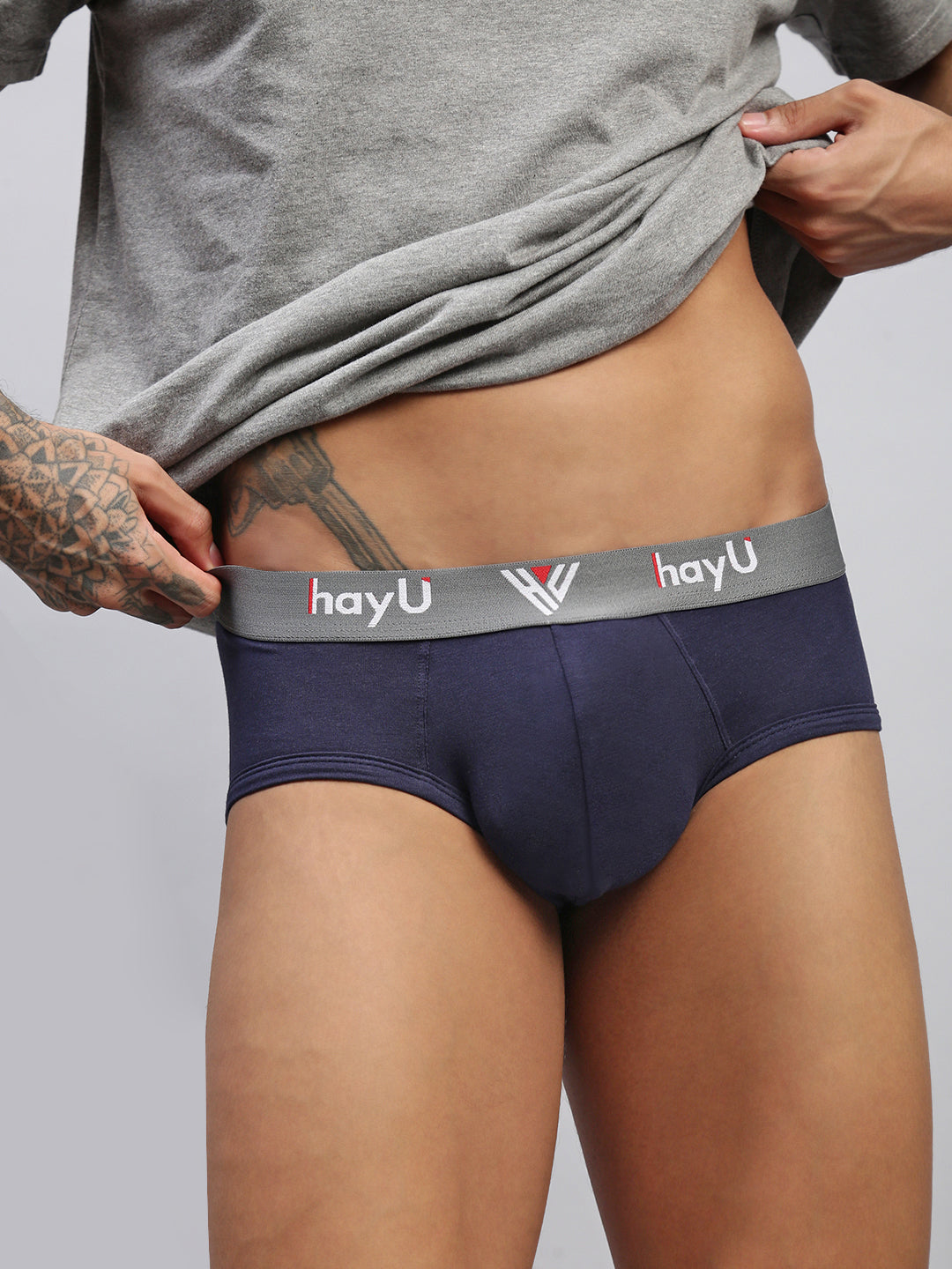 MIDNIGHT IRIS MEN COTTON STRETCH BRIEFS