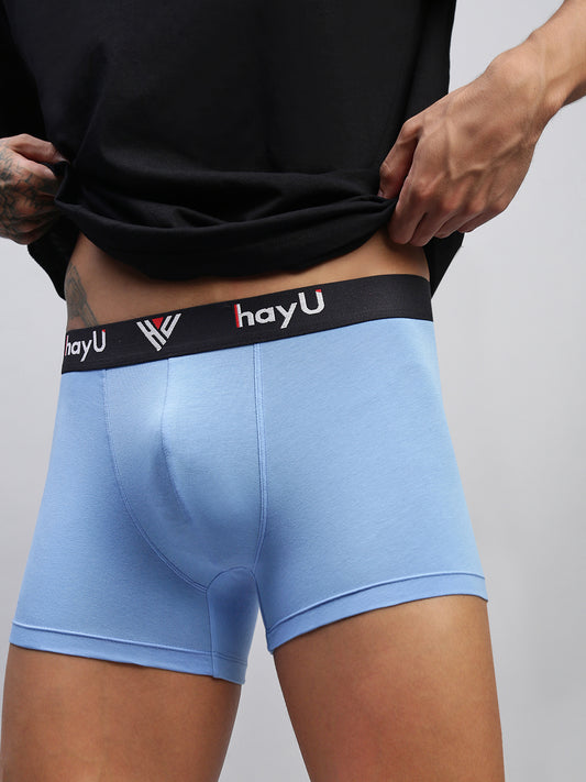 SKY BLUE MEN COTTON BLEND TRUNKS