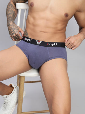 2PC PACK OF GRAPHITE GREY & VIVID INDIGO MEN COTTON STRETCH BRIEF