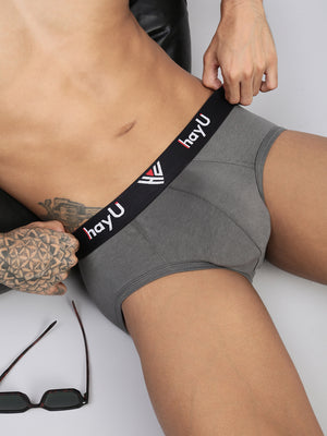 2PC PACK OF GRAPHITE GREY & VIVID INDIGO MEN COTTON STRETCH BRIEF