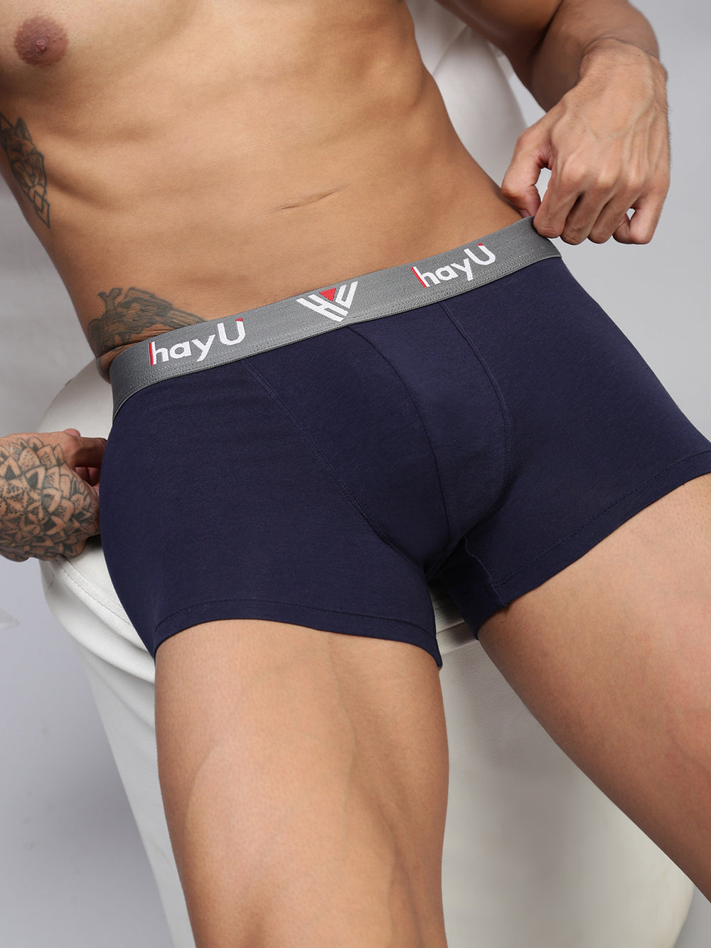 MIDNIGHT IRIS MEN COTTON BLEND TRUNKS