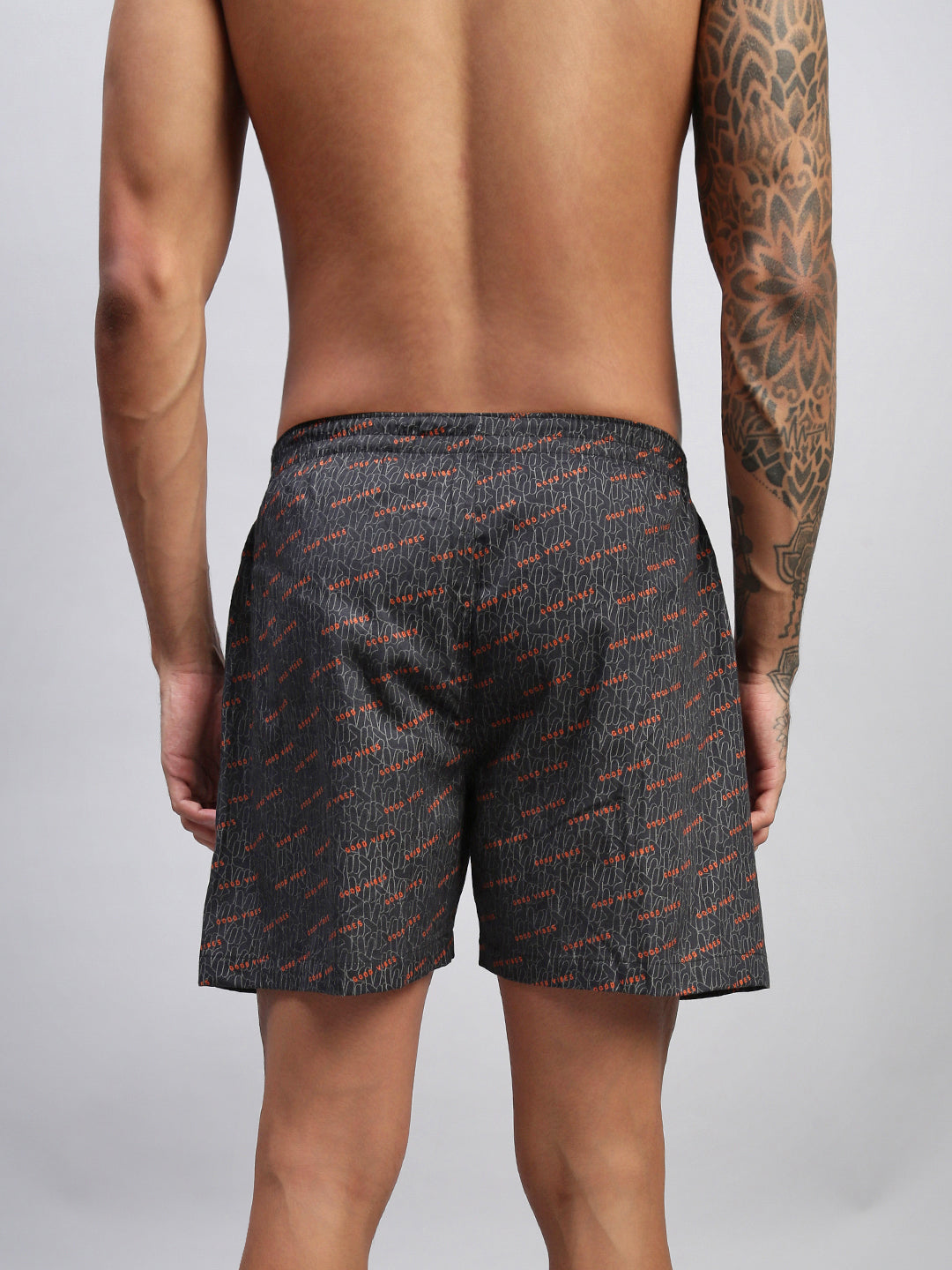 2PC PACK OF NAUTICAL & GOOD VIBES PRINT MEN COTTON BOXER PRINTED BOXER SHORTS