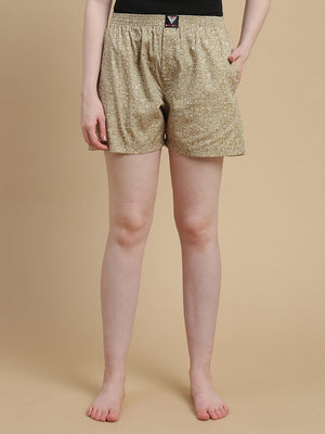 SKATERS VIBE WOMENS COTTON- PRINTED BOXER SHORTS