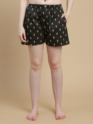 LIGHTNING PIZZA WOMENS COTTON - PRINTED BOXER SHORTS