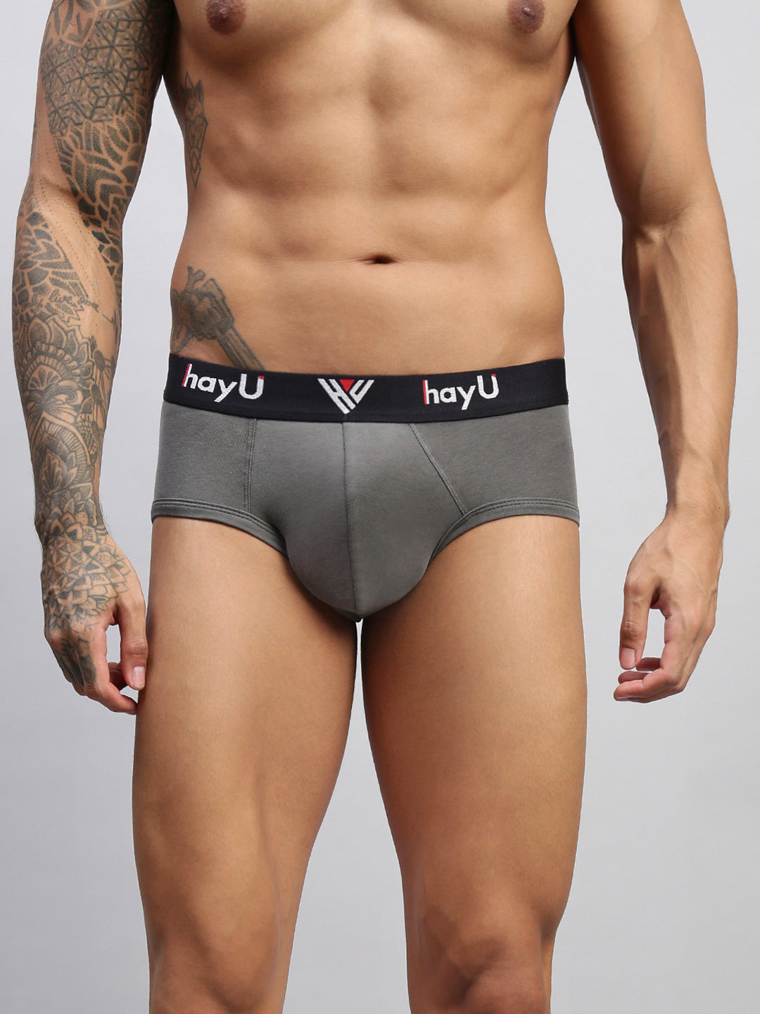 2PC PACK OF GRAPHITE GREY & VIVID INDIGO MEN COTTON STRETCH BRIEF