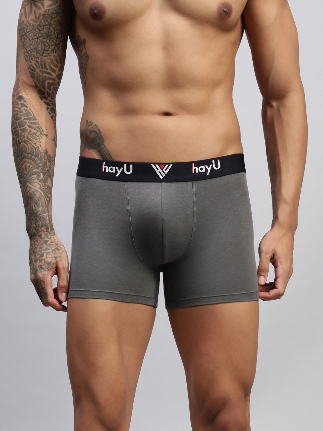 2PC PACK OF GRAPHITE GREY & VIVID INDIGO MEN COTTON STRETCH TRUNKS