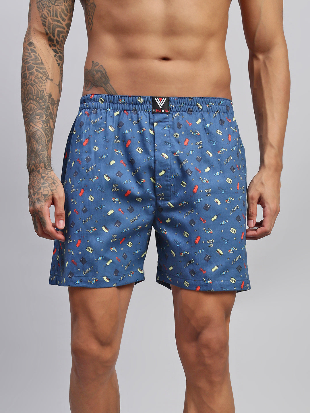 2PC PACK OF MOVIE & NAUTICAL PRINT MEN COTTON BOXER PRINTED BOXER SHORTS