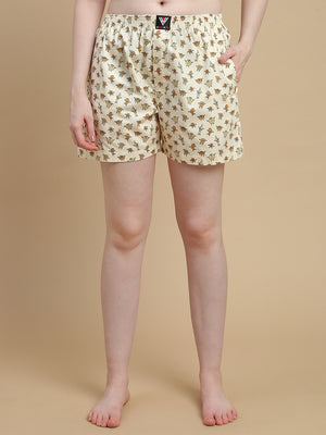 GLAZED CRUMBS WOMENS COTTON - PRINTED BOXER SHORTS