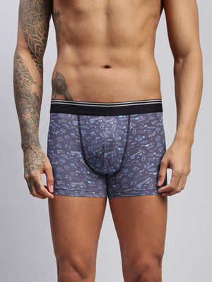 GRAPHIC NAVY MEN MODAL PRINTED TRUNKS