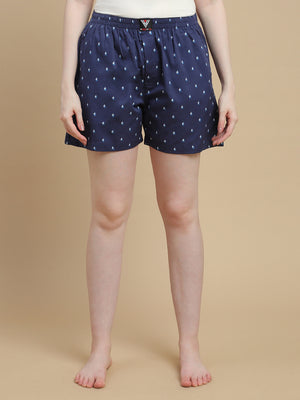 NAUTICAL WOMENS COTTON - PRINTED BOXER SHORTS