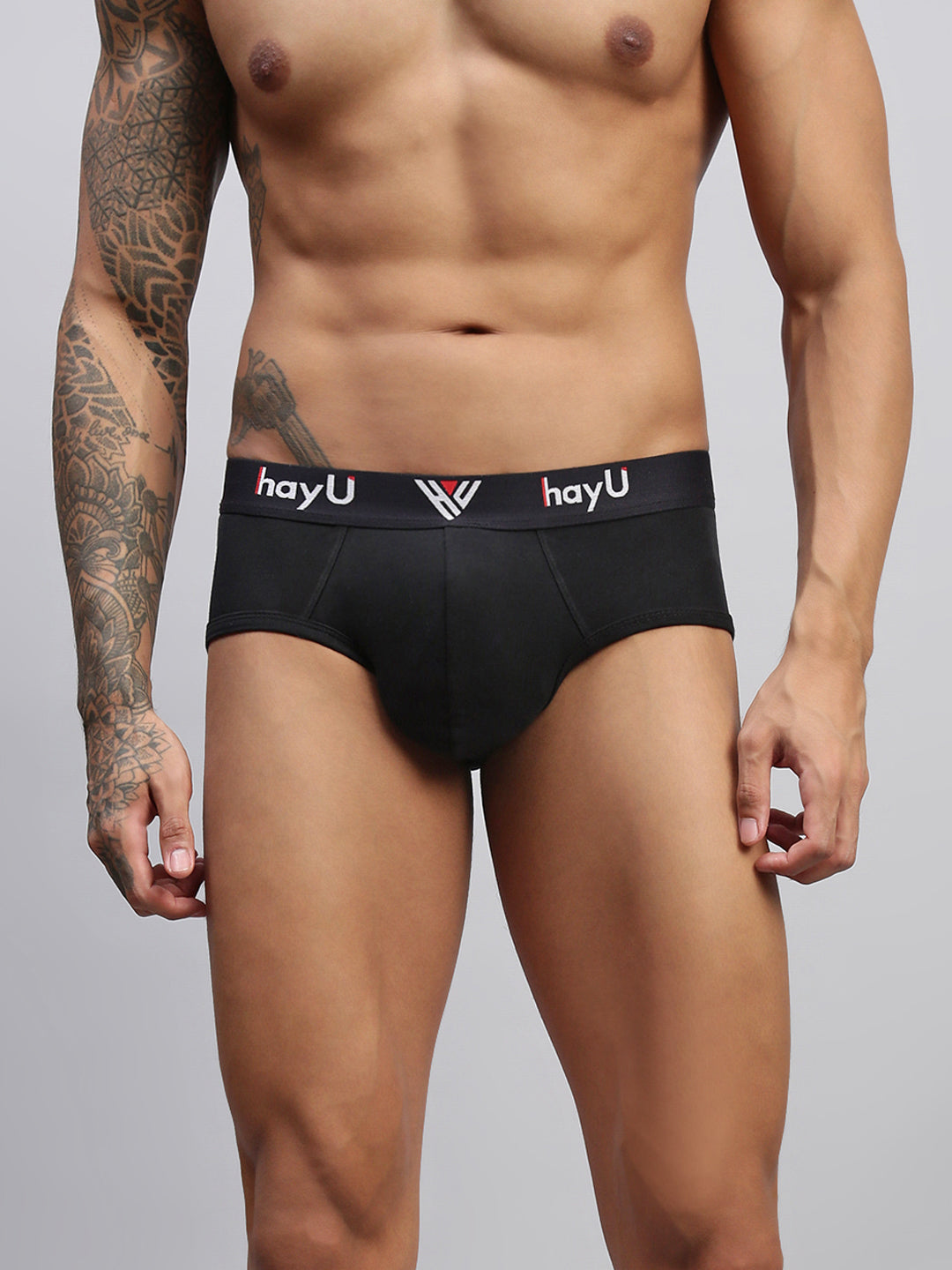 2PC PACK OF PHANTOM BLACK & EARTHY RED MEN COTTON STRETCH BRIEF