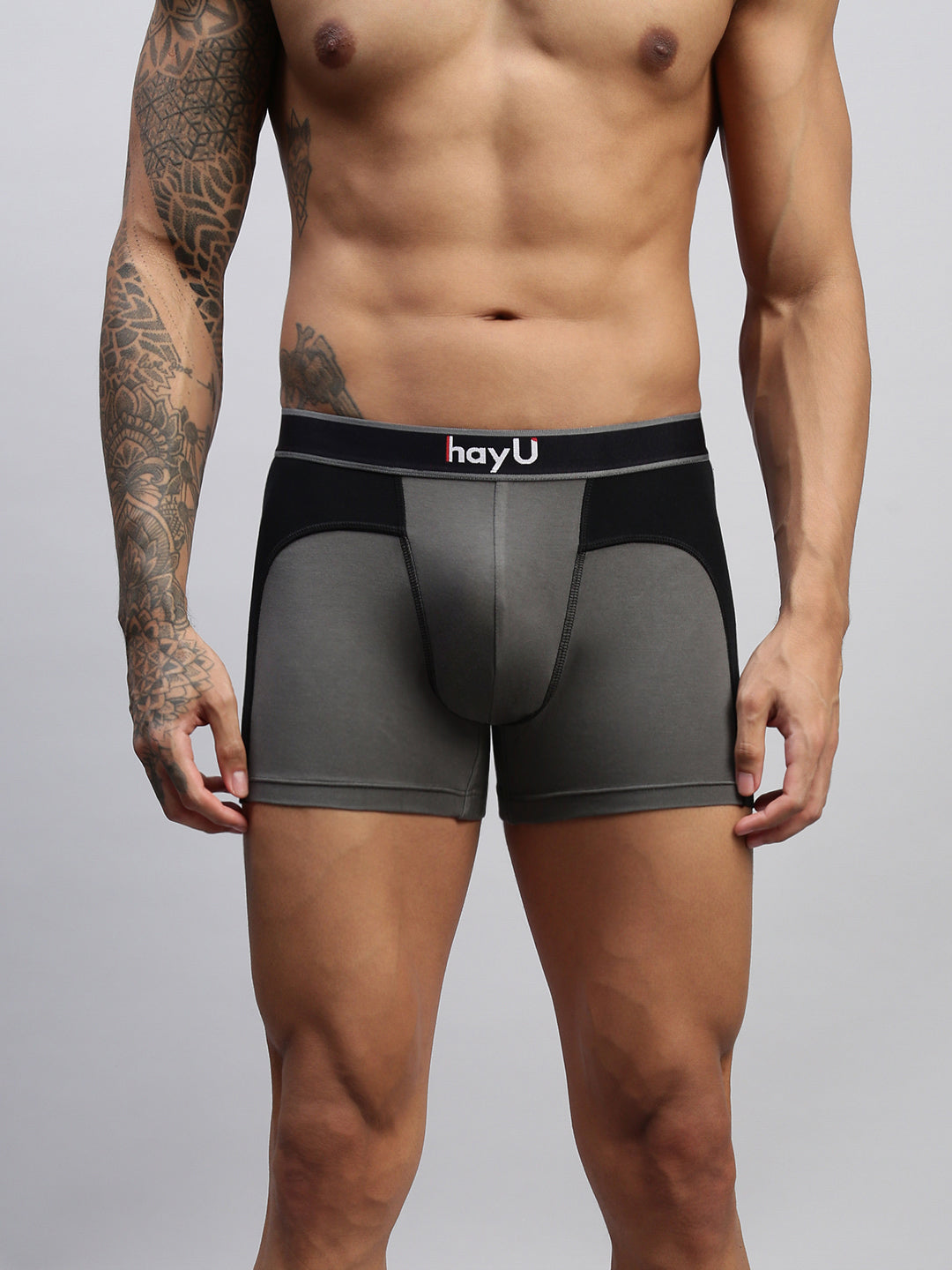 2PC PACK OF GRAPHITE GREY & RUBY RED MEN MODAL DUAL COLOUR TRUNKS
