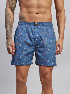 2PC PACK OF MOVIE & SKATERS VIBE PRINT MEN COTTON BOXER PRINTED BOXER SHORTS