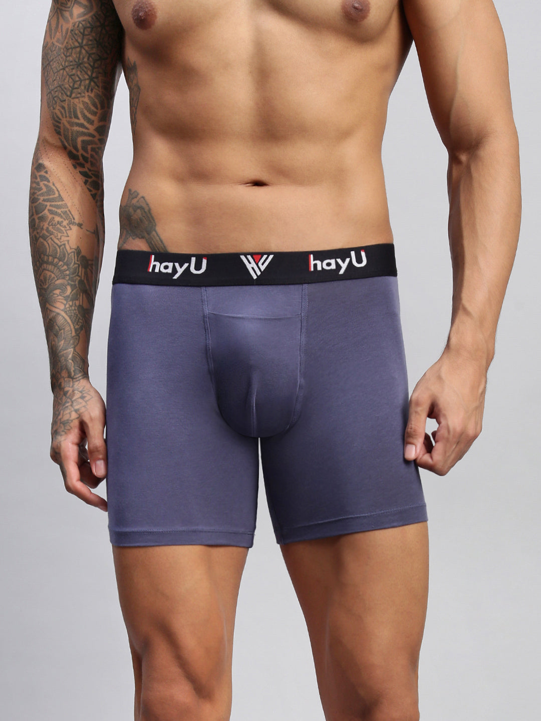 VIVID INDIGO MEN COTTON BLEND BOXER BRIEFS
