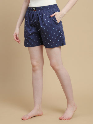 NAUTICAL WOMENS COTTON - PRINTED BOXER SHORTS