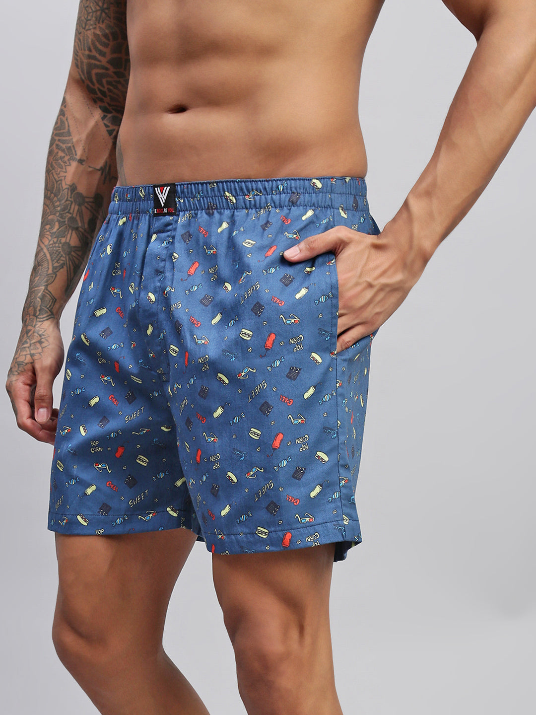 2PC PACK OF MOVIE & NAUTICAL PRINT MEN COTTON BOXER PRINTED BOXER SHORTS