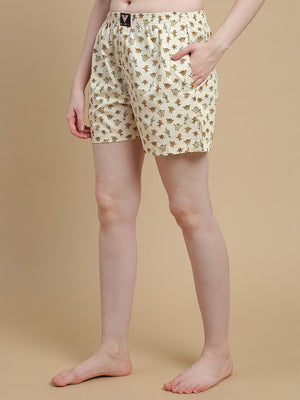 GLAZED CRUMBS WOMENS COTTON - PRINTED BOXER SHORTS