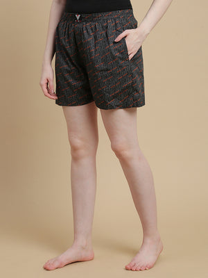 GOOD VIBES WOMENS COTTON- PRINTED BOXER SHORTS