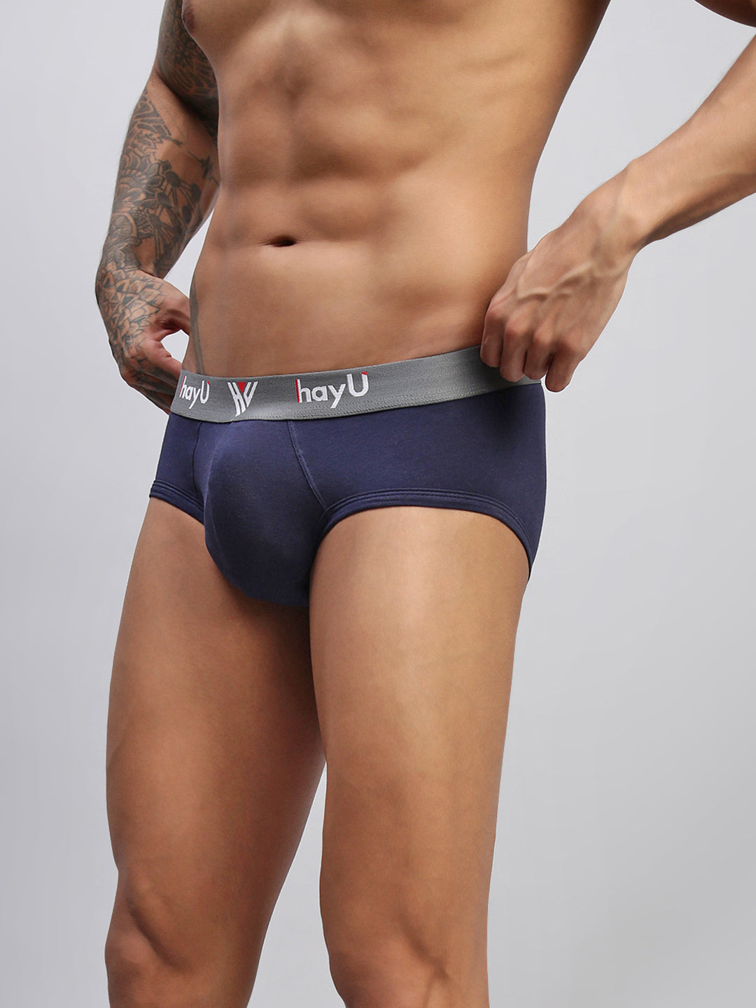MIDNIGHT IRIS MEN COTTON STRETCH BRIEFS
