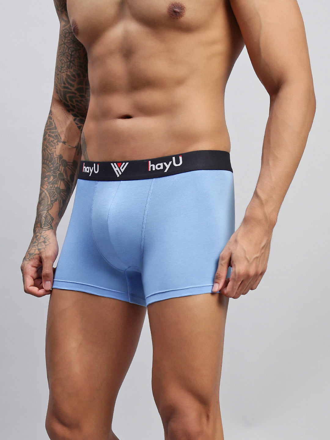 SKY BLUE MEN COTTON BLEND TRUNKS