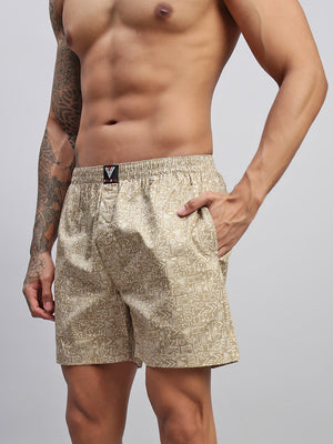 2PC PACK OF NAUTICAL & SKATER SDOODLE PRINT MEN COTTON BOXER PRINTED BOXER SHORTS