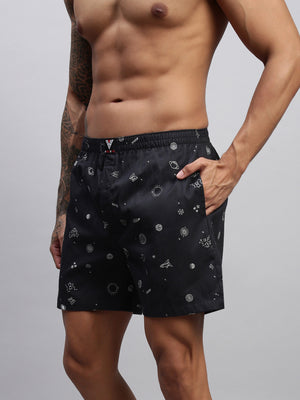 2PC PACK OF NAUTICAL & SPACE PRINT MEN COTTON BOXER PRINTED BOXER SHORTS