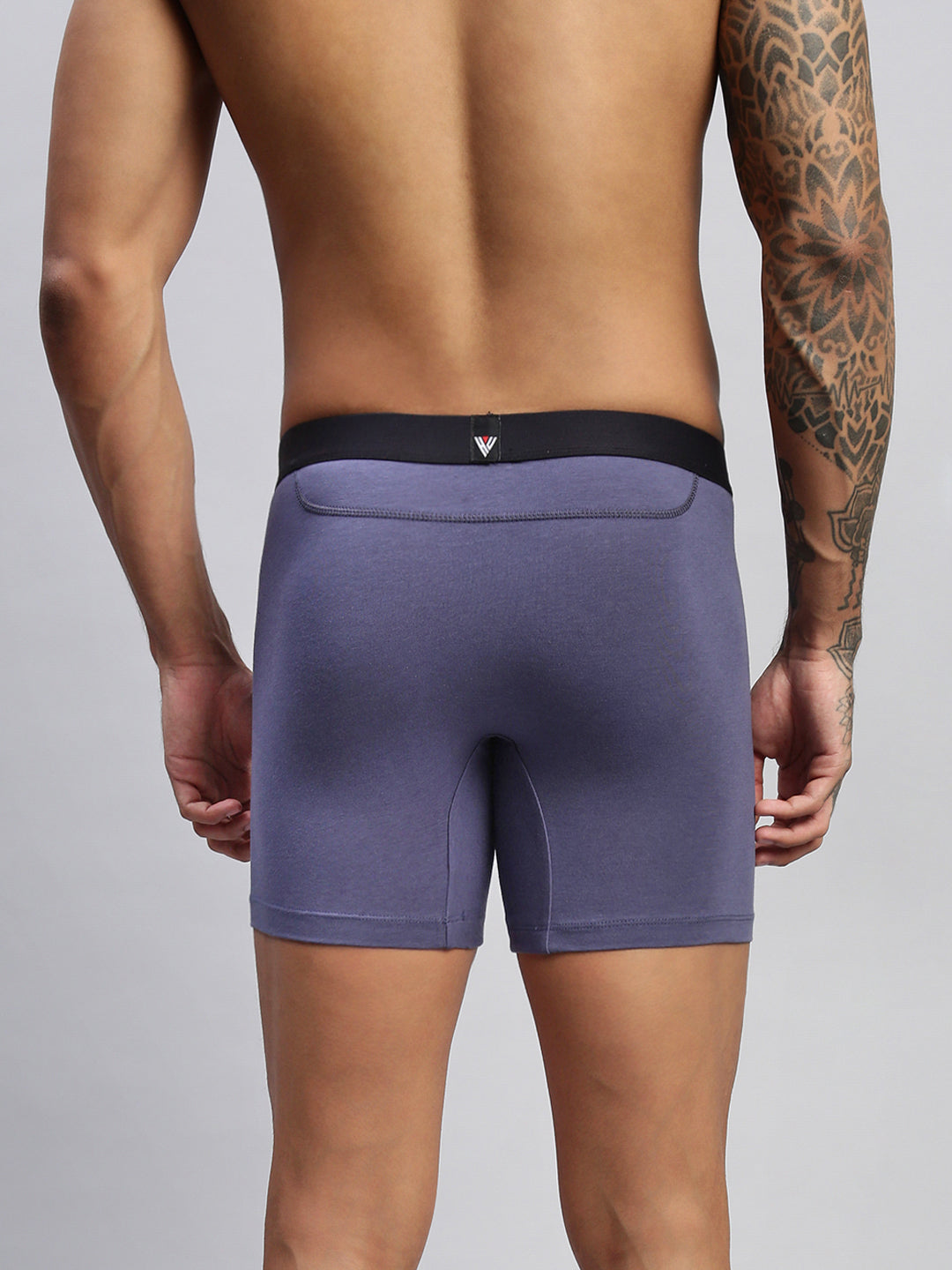 VIVID INDIGO MEN COTTON BLEND BOXER BRIEFS