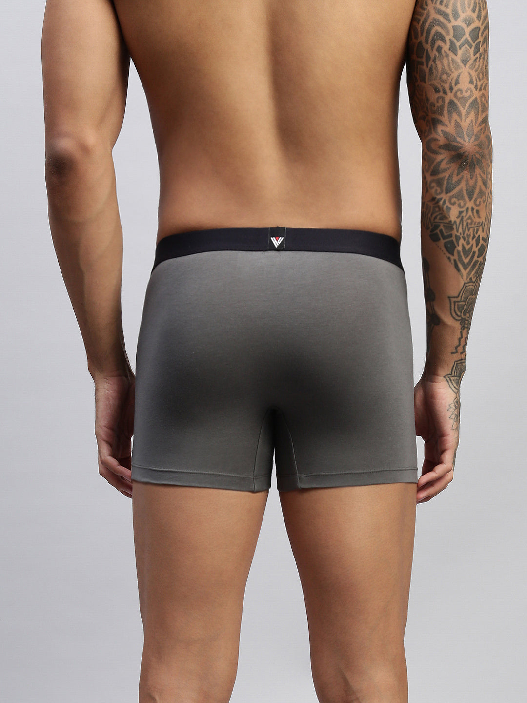 2PC PACK OF GRAPHITE GREY & VIVID INDIGO MEN COTTON STRETCH TRUNKS