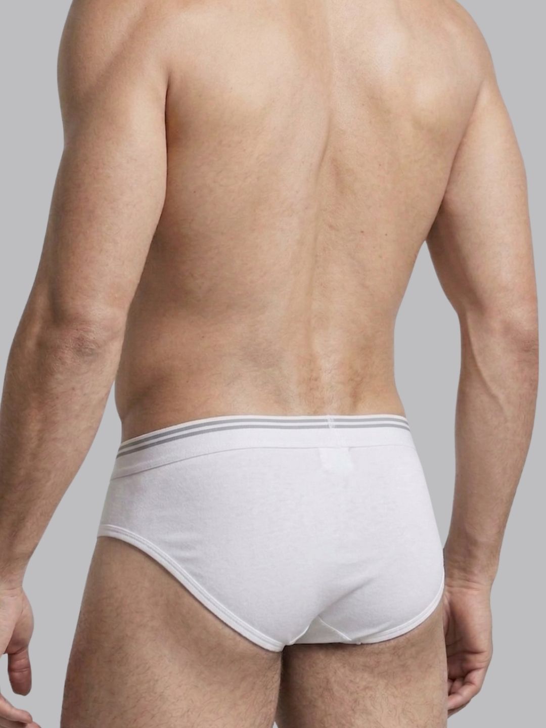 WHITE MEN COTTON STRETCH BRIEFS