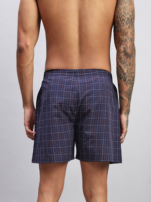 BLUE ORANGE STRIPES MEN COTTON PRINTED BOXER SHORTS