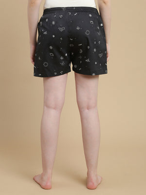 GALAXY GLIDE WOMENS - COTTON PRINTED BOXER SHORTS