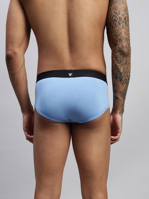 2PC PACK OF EARTHY RED & SKYBLUE MEN COTTON STRETCH BRIEF