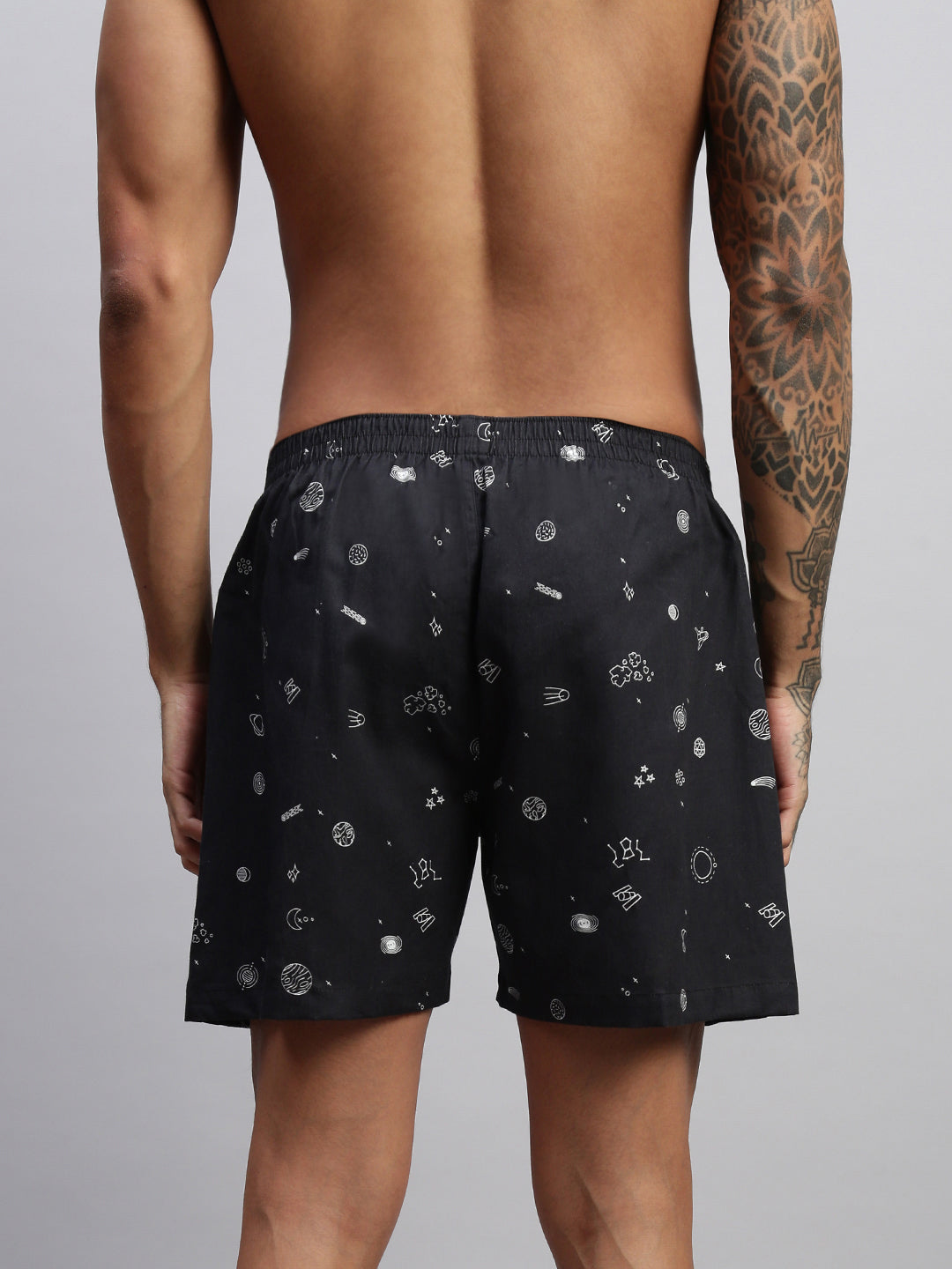 2PC PACK OF NAUTICAL & SPACE PRINT MEN COTTON BOXER PRINTED BOXER SHORTS