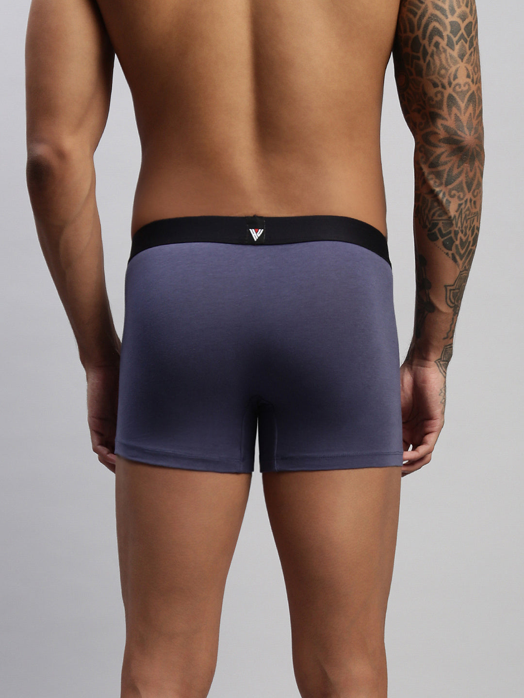 2PC PACK OF GRAPHITE GREY & VIVID INDIGO MEN COTTON STRETCH TRUNKS