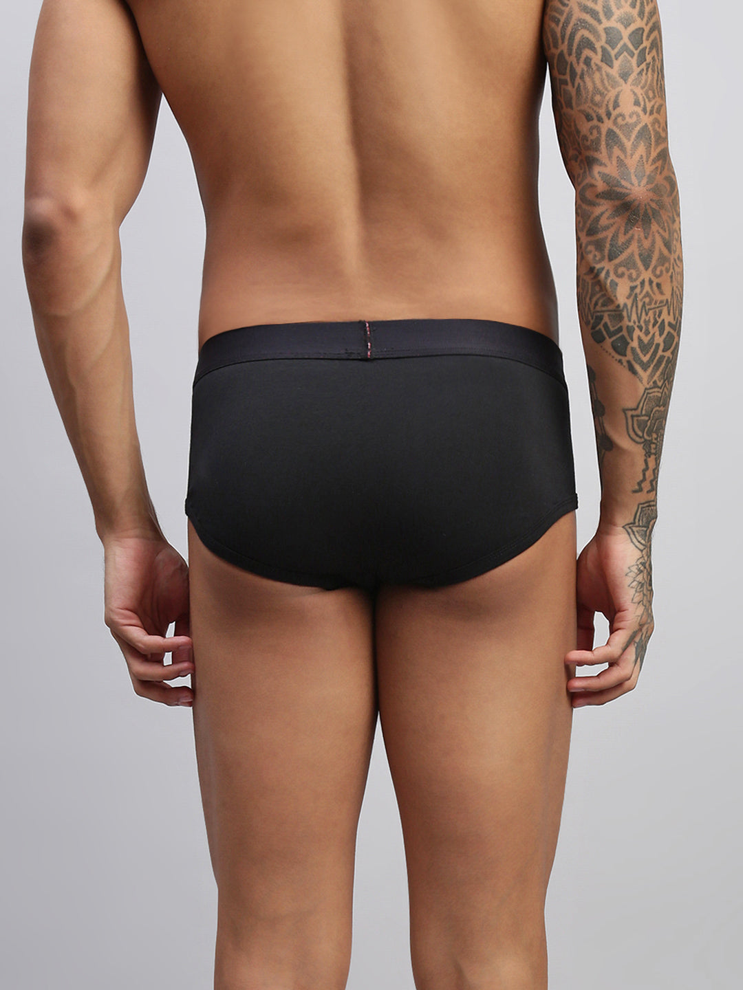 PHANTOM BLACK MEN COTTON BLEND BRIEFS