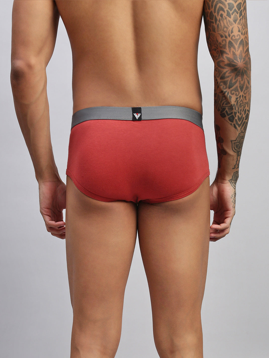 EARTHY RED MEN COTTON STRETCH BRIEFS